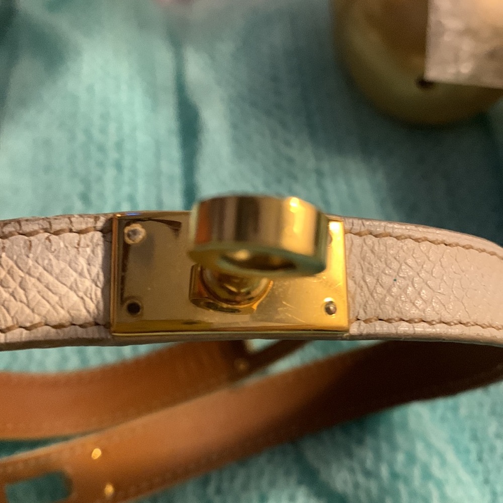 Hermès bracelet leather and gold plated metal - Picture 7 of 7